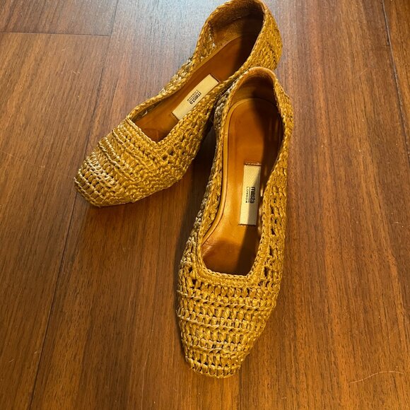 Miista Noa Legno Woven Raffia Mid Heels Pumps 35 5 Ballet - Picture 2 of 6